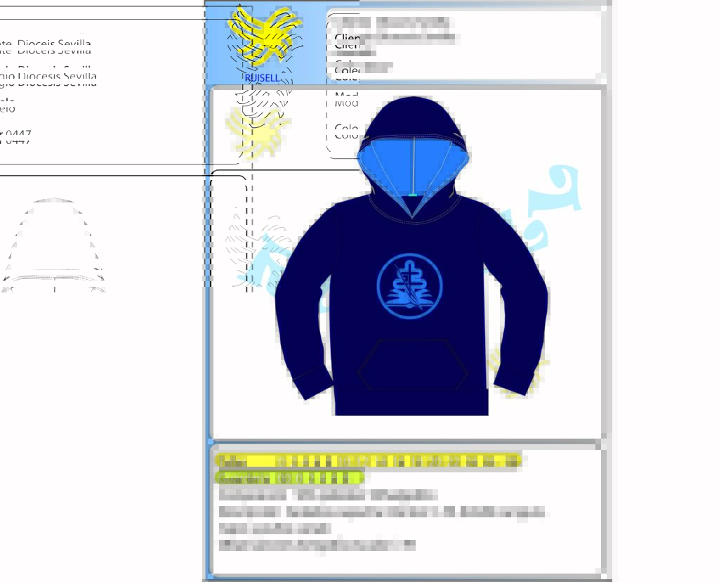 Sudadera capucha 50poli50alg, serig