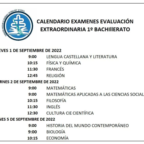 FECHAS PRUEBA EXTRAORDINARIA