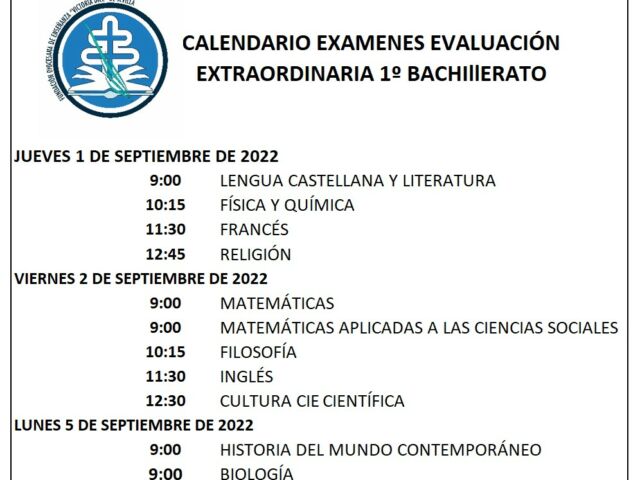 FECHAS PRUEBA EXTRAORDINARIA