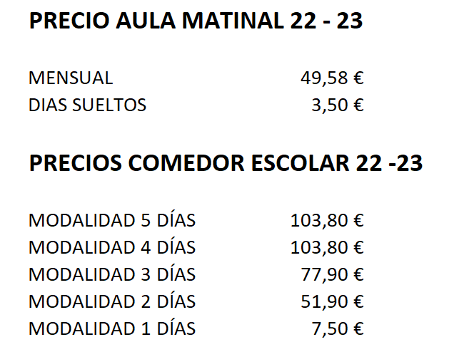 PRECIOS 22 - 23